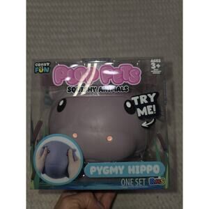 Viral Plop Pets Grey Pygmy Hippo Squishy Animal Stretchy RMS Crazy Fun Brand New